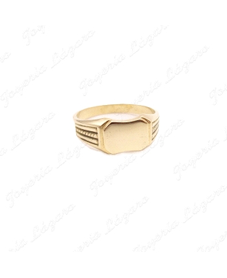SORTIJA ORO 18KT OCASION SELLO CADETE CABEZA RECTANGULAR HUNDIDA                                    