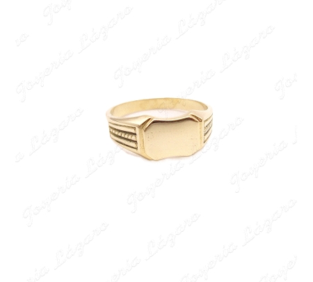 SORTIJA ORO 18KT OCASION SELLO CADETE CABEZA RECTANGULAR HUNDIDA                                    