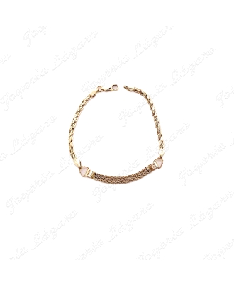 PULSERA ORO 18KT OCASION SEMIRIGIDA+3CORDONES CENTRO                                                