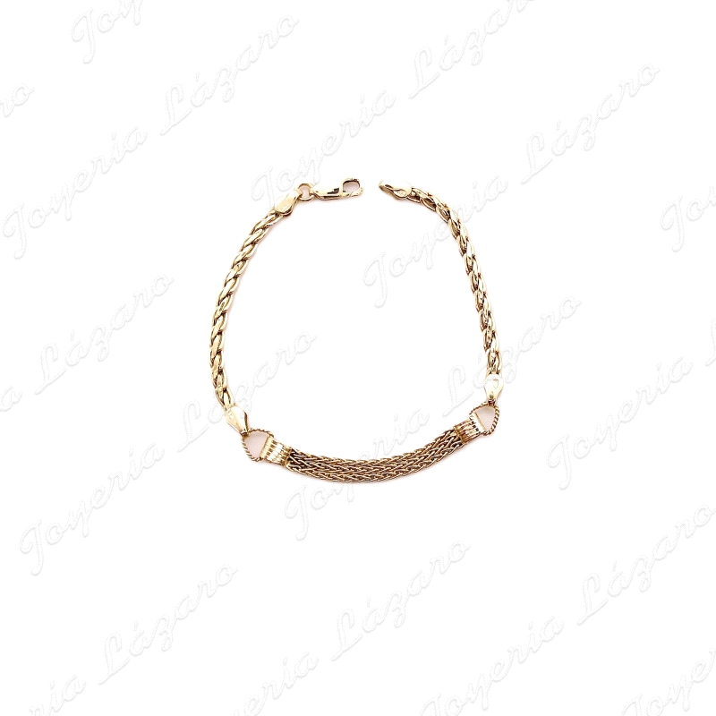 PULSERA ORO 18KT OCASION SEMIRIGIDA+3CORDONES CENTRO                                                
