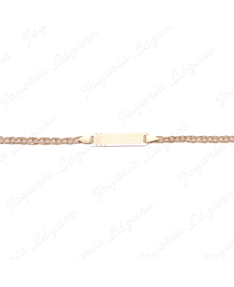 ESCLAVA BEBE ORO 18KT OCASION PLACA CUADRADA MATE HUNGARINA                                         