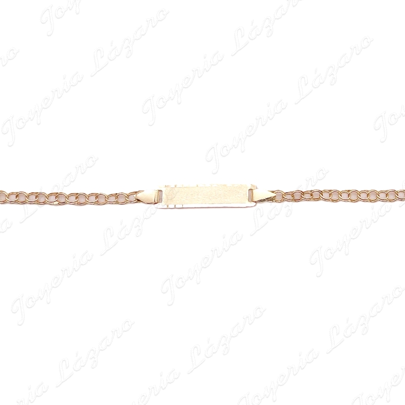 ESCLAVA BEBE ORO 18KT OCASION PLACA CUADRADA MATE HUNGARINA                                         