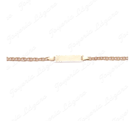 ESCLAVA BEBE ORO 18KT OCASION PLACA CUADRADA MATE HUNGARINA                                         