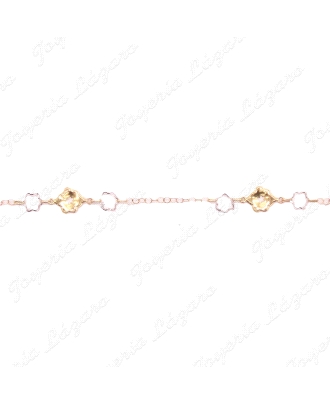 PULSERA ORO 18KTS BICOLOR FLORES