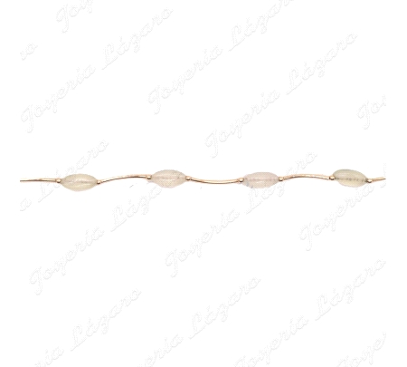 PULSERA SRA. ORO18KTS PIEDRAS CUARZOS VERDES/ROSAS
