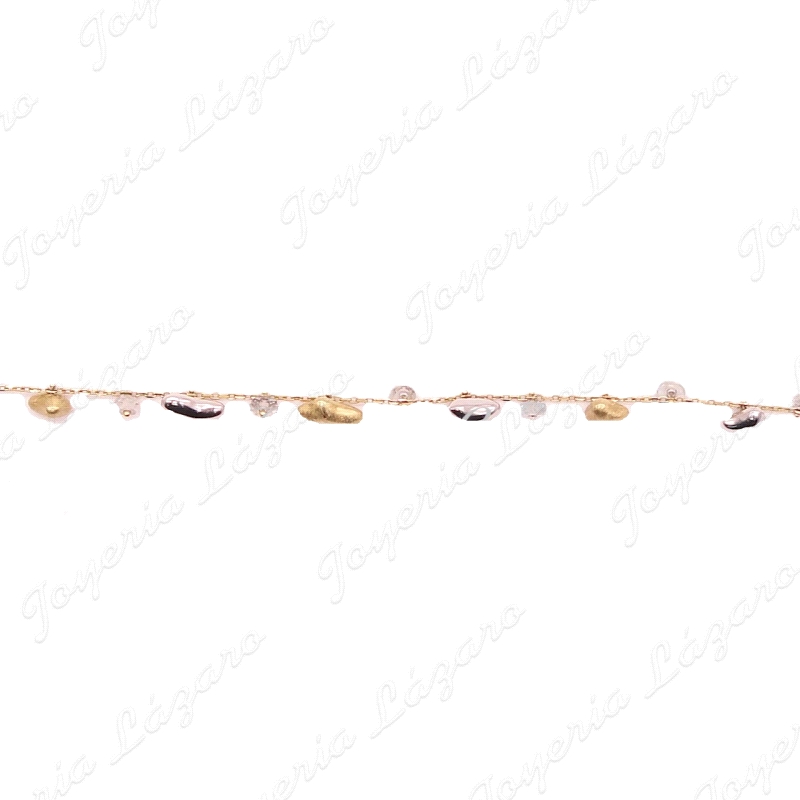 PULSERA 18KTS bic. PERLAS Y COLGANTES