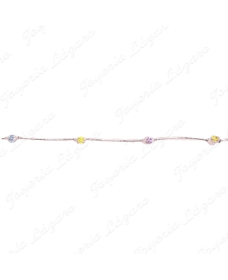 PULSERA SRA. ORO 18KTS BLANCO PIEDRAS GARRAS COLORES