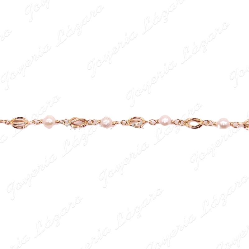 PULSERA ORO 18KTS PERLAS JAULAS