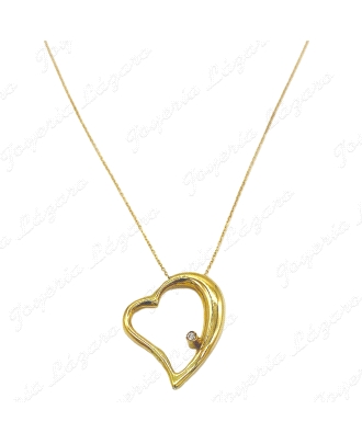 ORO 18 KTS GARGANTILLA CORAZON+DIAMANTE  BRILLANTE