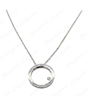 GARGANTILLA. 18KTBL ARO KARMA DIAMANTES BRILLANTE 0.015 CIRCULO