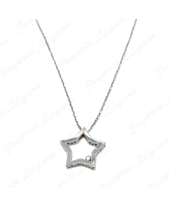 GGNTLLA. 18KT BL ESTRELLA CON DIAMANTE BRILLANTE 0.015