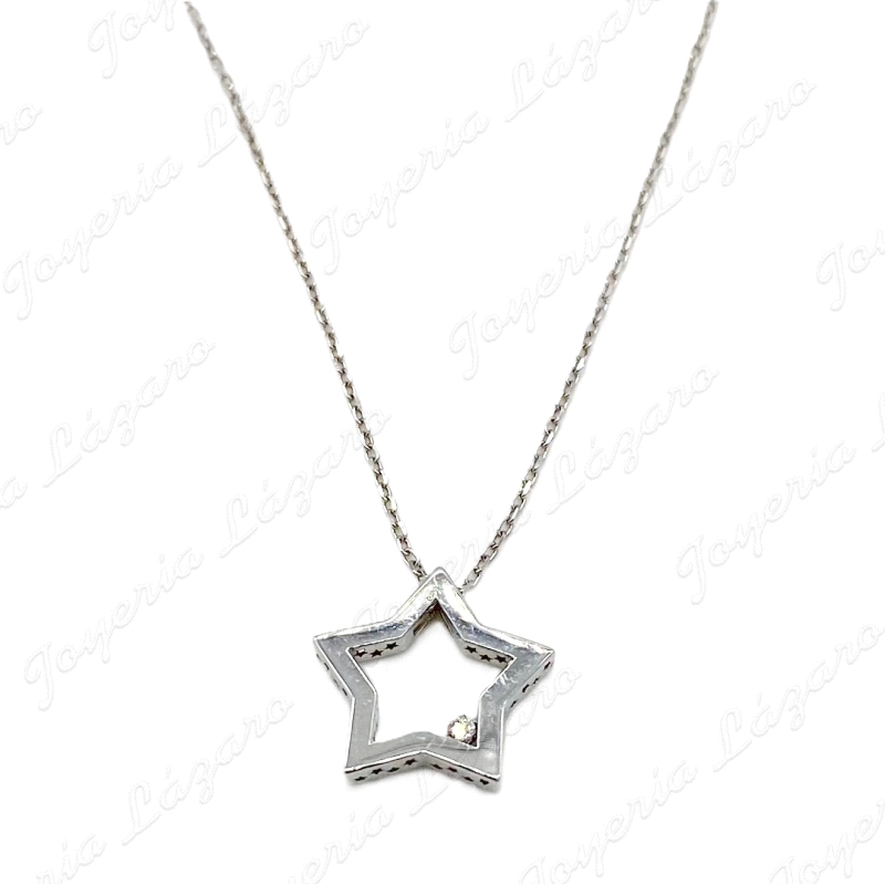 GGNTLLA. 18KT BL ESTRELLA CON DIAMANTE BRILLANTE 0.015