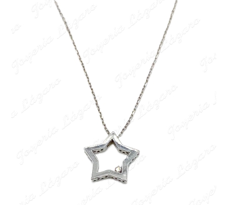GGNTLLA. 18KT BL ESTRELLA CON DIAMANTE BRILLANTE 0.015