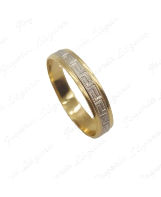 ORO 18 KTS ALIANZA BIC. 4MM GRECA Nº18