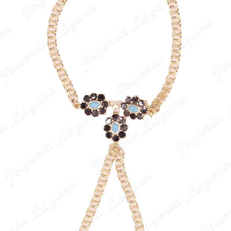 ORO 18 KTS PULSERA ROMANA ZAFIRO,TURQUES