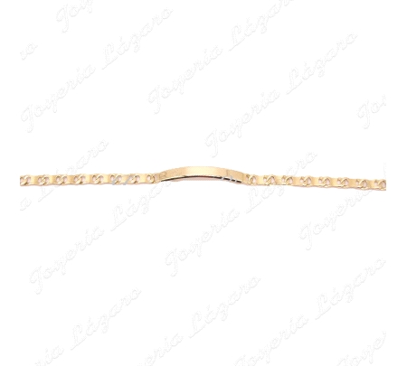 PULSERA CAB. 18KTS MACIZA PLACA