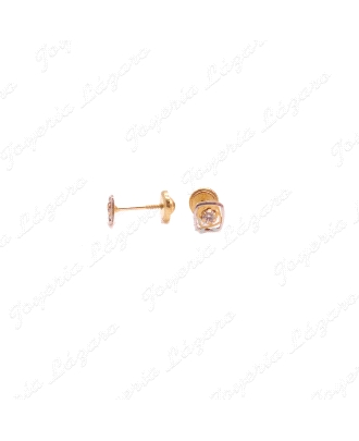 PENDIENTES 18KTS TORN.FLOR BOLA TURQUESA