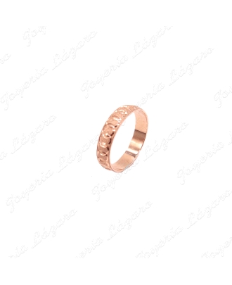 ORO 18 KTS ALIANZA 4MM ROSA AROS CRUZADO Nº11