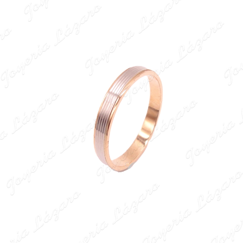 ALIANZA 18KT BIC.ROSA/BLANCO Nº13