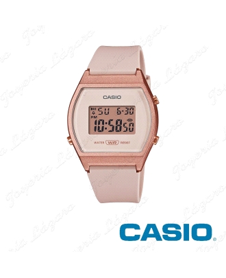 CASIO RELOJ VINTAGE WR CAJA ROSA CORREA CAUCHO ROSA