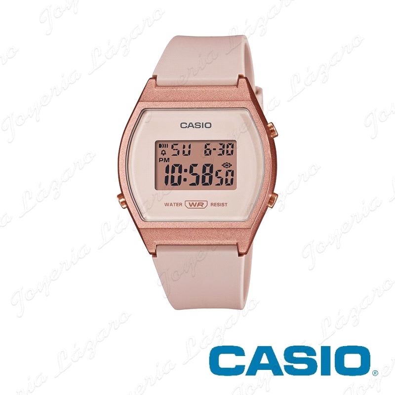 CASIO RELOJ  VINTAGE WR CAJA ROSA CORREA CAUCHO ROSA                                                