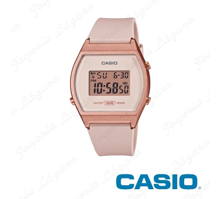 CASIO RELOJ VINTAGE WR CAJA ROSA CORREA CAUCHO ROSA