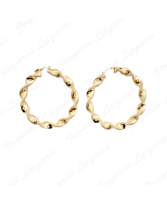 PEND. AROS ORO 18KT OCSEMU¡INUEVO SEMINUEVO RIZADOS 8MMX45MM INT. GRE