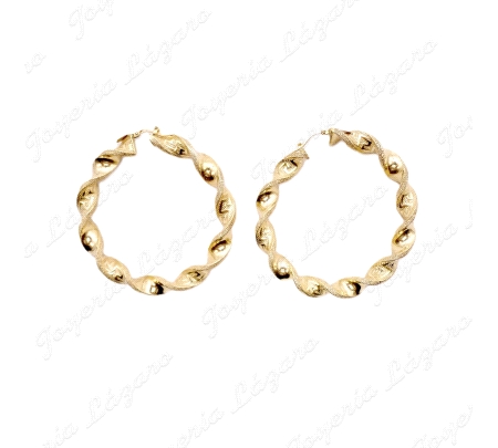 PEND. AROS ORO 18KT OCSEMU¡INUEVO SEMINUEVO RIZADOS 8MMX45MM INT. GRE