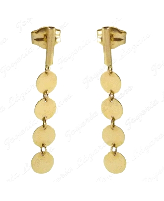 PEND. LARGOS ORO 18 KTS BARRA Y DISCOS 2.5MM C. PRESION                                             