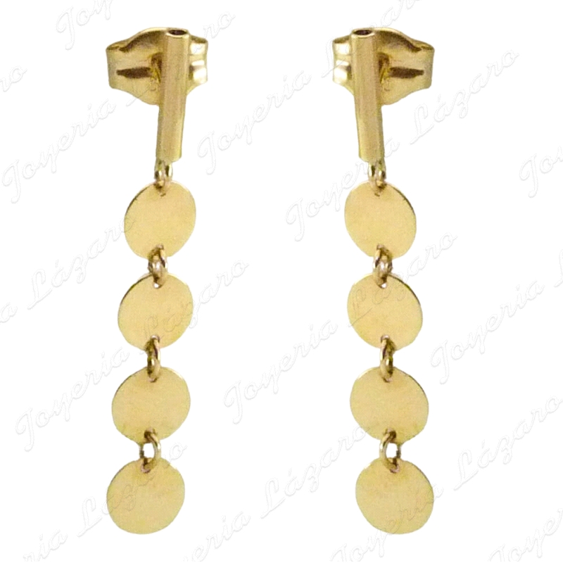 PEND. LARGOS ORO 18 KTS BARRA Y DISCOS 2.5MM C. PRESION                                             