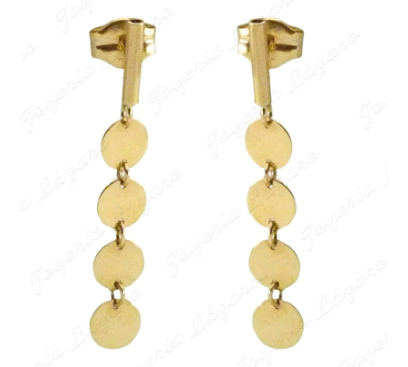 PEND. LARGOS ORO 18 KTS BARRA Y DISCOS 2.5MM C. PRESION