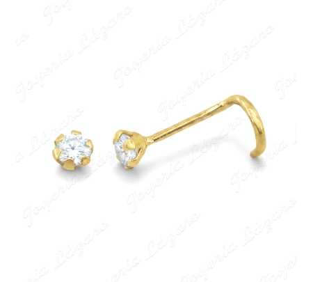 PIERCING ORO 18 KTS NARIZ GARRA 2MM