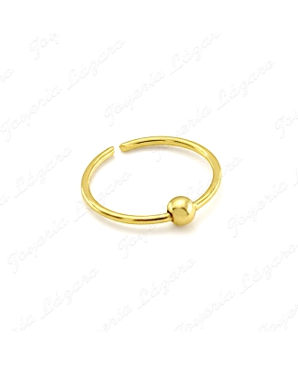 PIERCING ORO 18 KTS SEPTUM Y NARIZ ARO 9X0.5MM BOLA DE 0.5MM                                        
