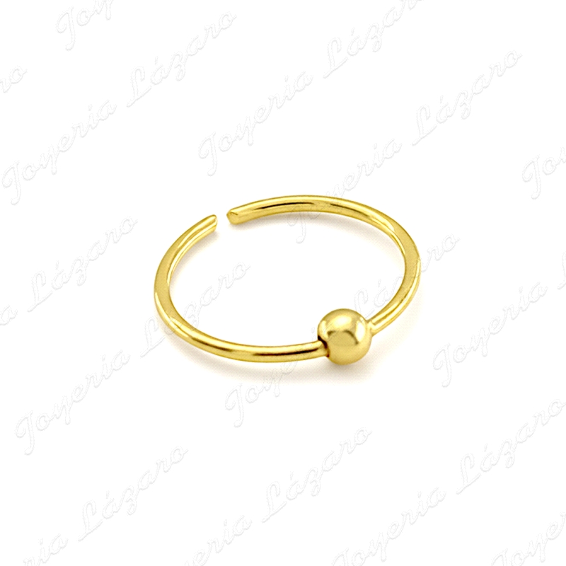 PIERCING ORO 18 KTS SEPTUM Y NARIZ ARO 9X0.5MM BOLA DE 0.5MM                                        