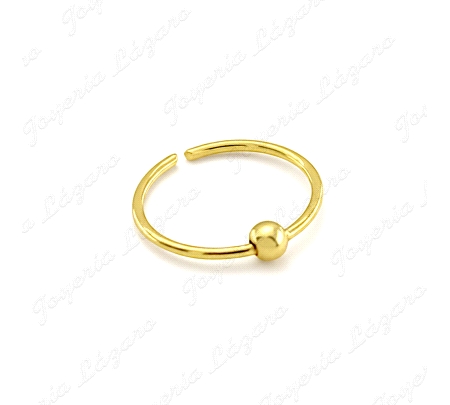 PIERCING ORO 18 KTS SEPTUM Y NARIZ ARO 9X0.5MM BOLA DE 0.5MM