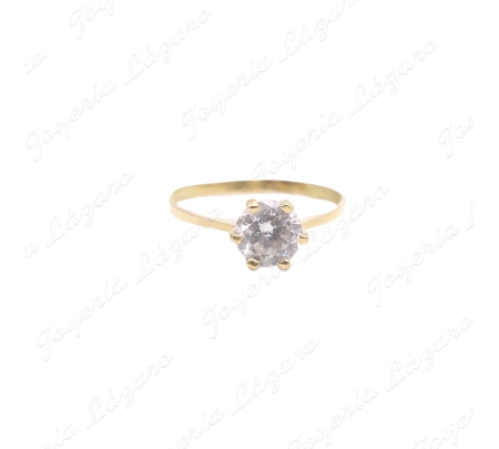 SORTIJA ORO 18KT SEMINUEVO CIRCO 6MM 6 GARRAS