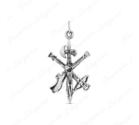 COLGANTE GR. PLATA, CRISTO+EMBLEMA LA LEGION 44MM                                                   