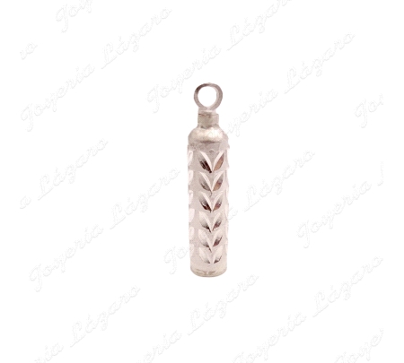 COLGANTE GR. PLATA GUARDACENIZAS TUBO TALLADO                                                       