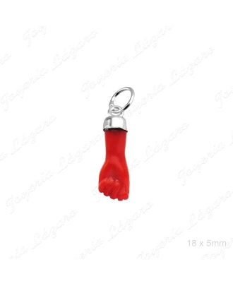 COLGANTE PLATA PUÑO / HIGA NEGRO 18X5MM
