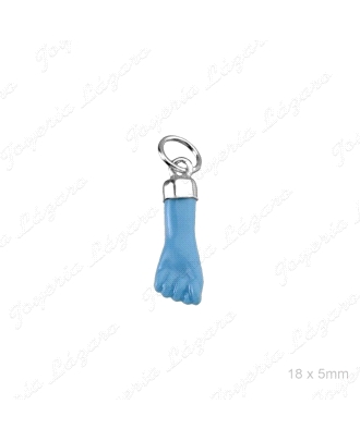 COLGANTE PLATA PUÑITO/HIGA TURQUESA                                   