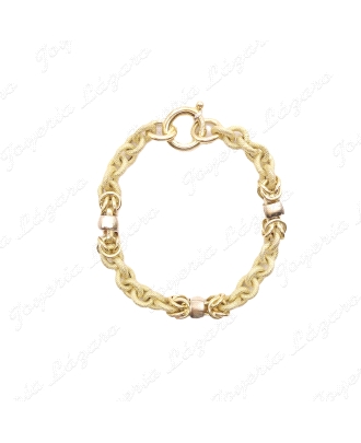 PULSERA ORO 18KT SEMINUEVA ESLAB. MATE PICADOS REASA MARINERA ITALIANA