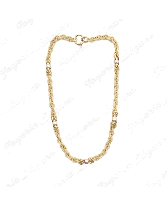 GARGANTILLA ORO 18KT SEMINUEVA ESLAB. MATE PICADOS REASA MARINERA ITA