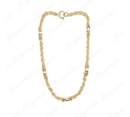GARGANTILLA ORO 18KT SEMINUEVA ESLAB. MATE PICADOS REASA MARINERA ITA