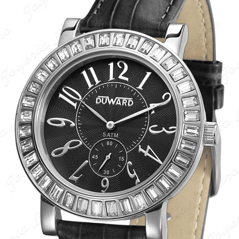 RELOJ DUWARD SRA. NEGRO PIEL CIRCO REDONDO                                                          