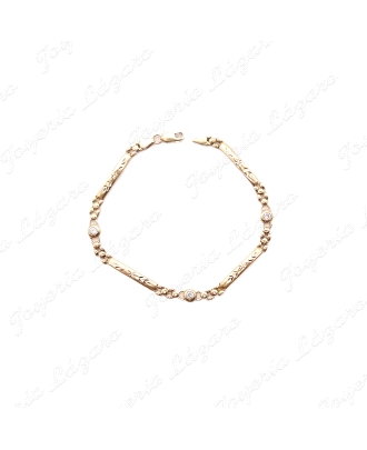 PULSERA ORO 18KT SEMINUEVA PLACAS+PANTER+CIRCONITA BOCEL                                            