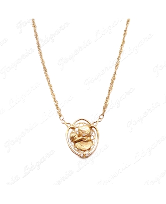 COLLAR ORO 18KT SEMINUEVO CAD. SINGAPUR +MEDALLA MADRE                                              