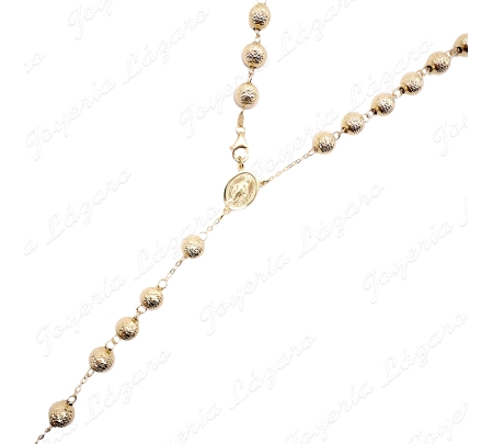 ROSARIO ORO 18 KTS BOLAS 8MM PICADAS 110CM TOTAL