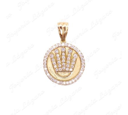 COLGANTE GR. ORO 18 KTS CORONA Y CERCO CIRCO