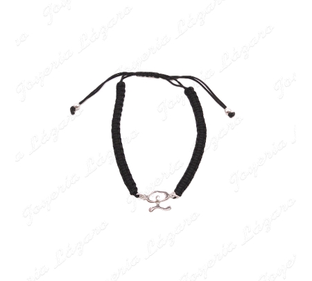 PULSERA PLATA INDALO, MACRAMÉ NEGRO