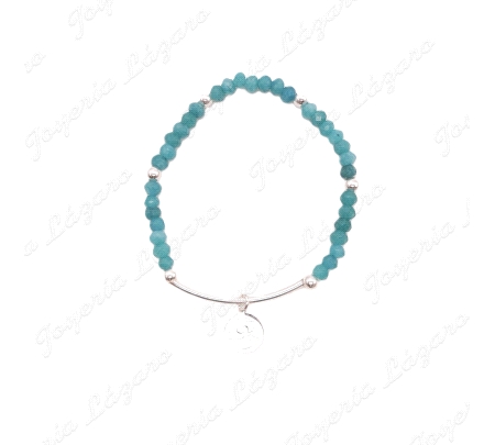 PULSERA PLATA INDALO SUELTO EN TUBO, ELASTICO+PIEDRAS BOLAS VARIOS SOL